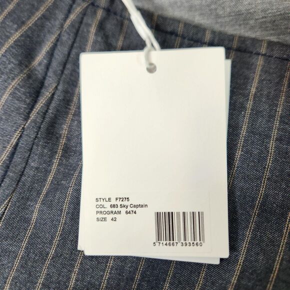 GANNI Skirt Womens 42 10/12 Grey Pinstripe Ruched Sky Captain Tie Gray NWT Siren - Picture 13 of 16